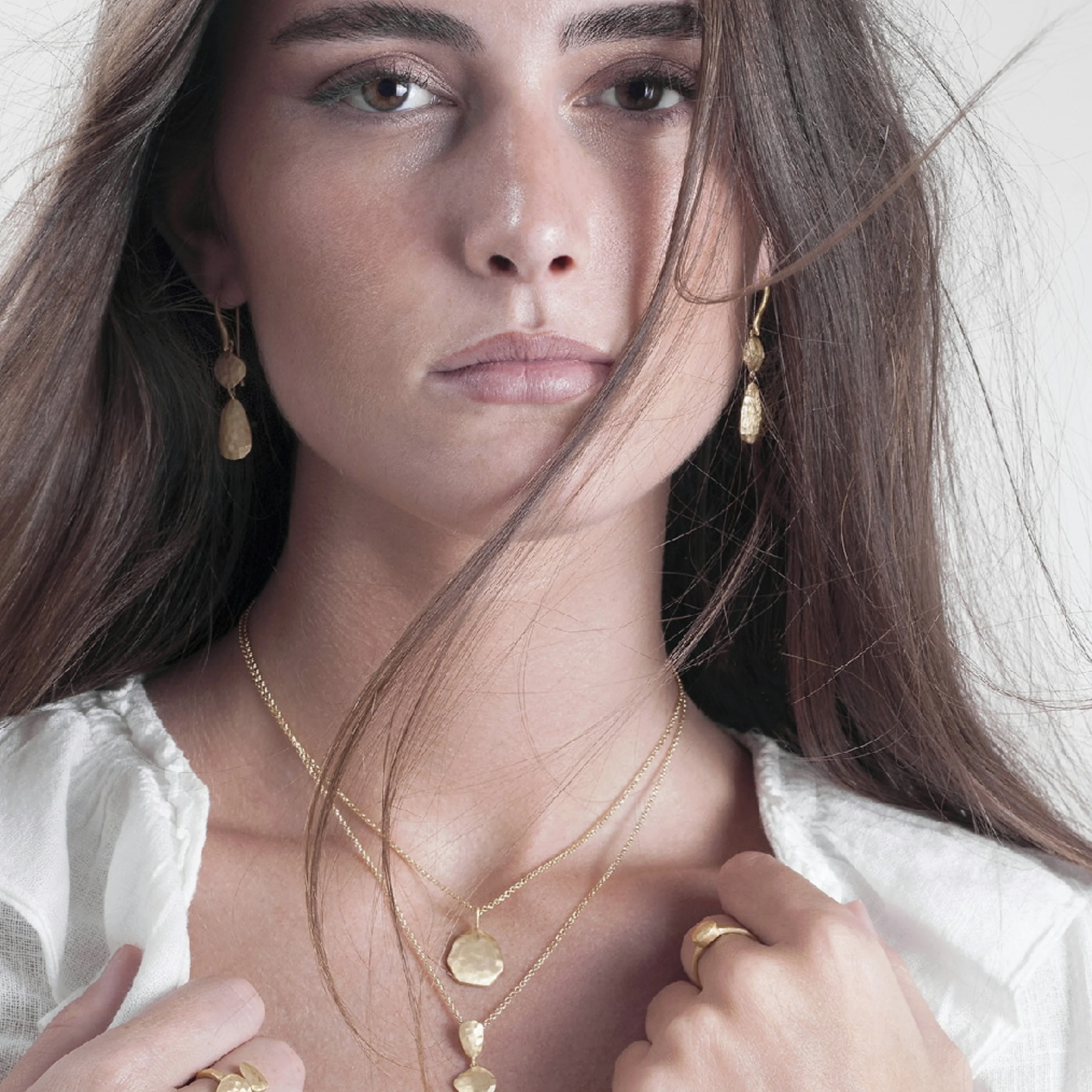Gold Vermeil Hammered Necklace - "Essential" - Image 2