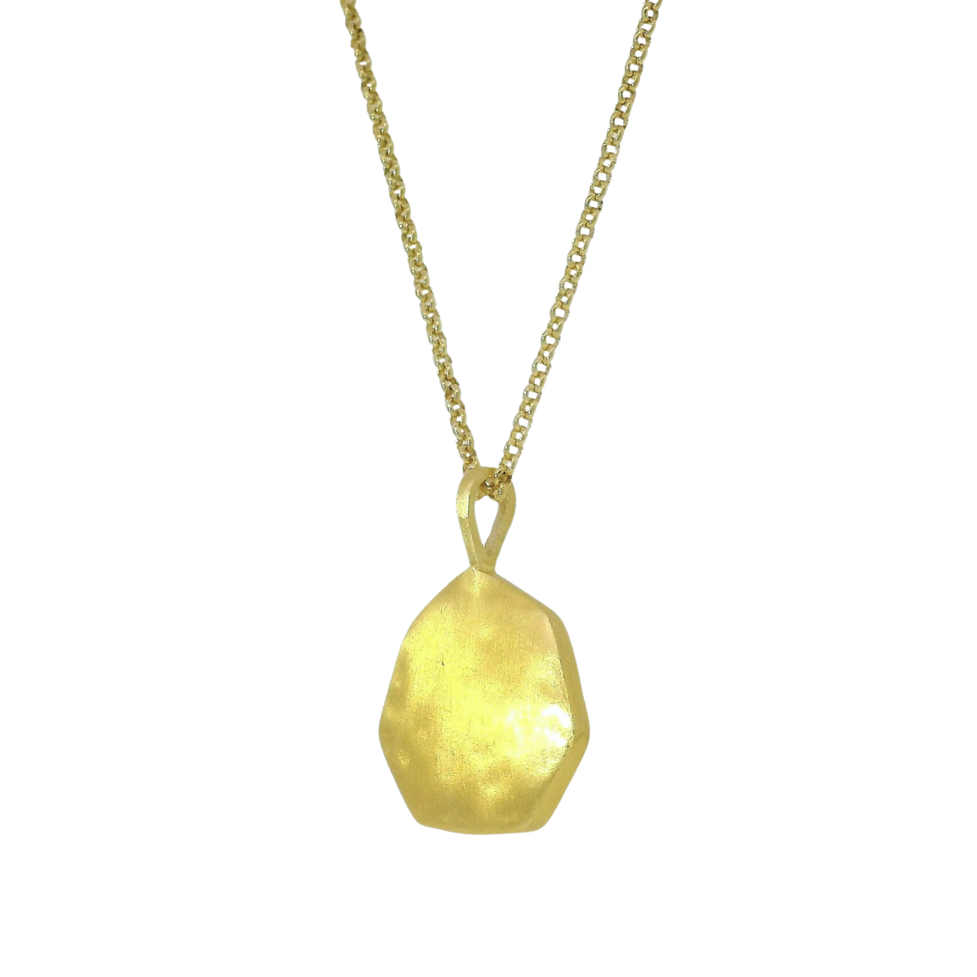 Gold Vermeil Hammered Necklace - "Essential" - Image 4