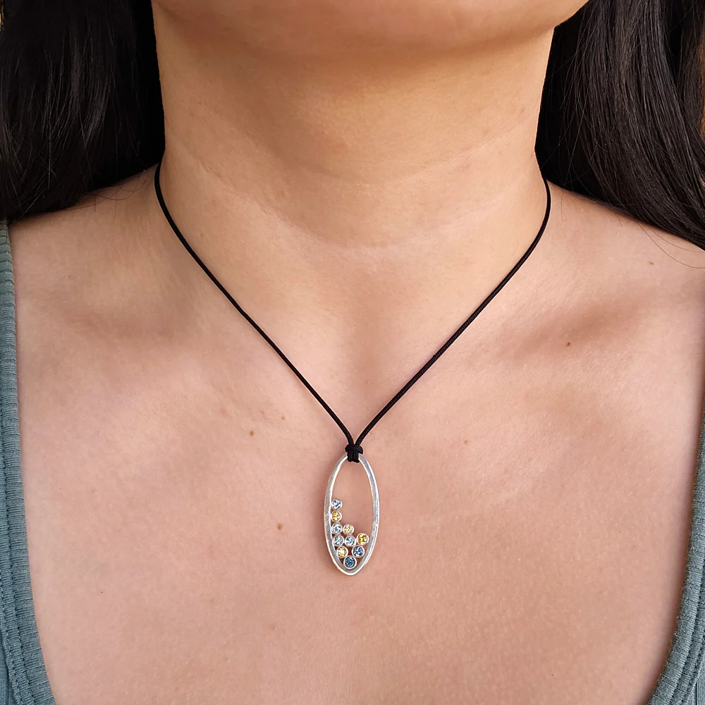 Green & Yellow Montana Sapphire Bubble Necklace - "Spring is Sprung" - Image 2