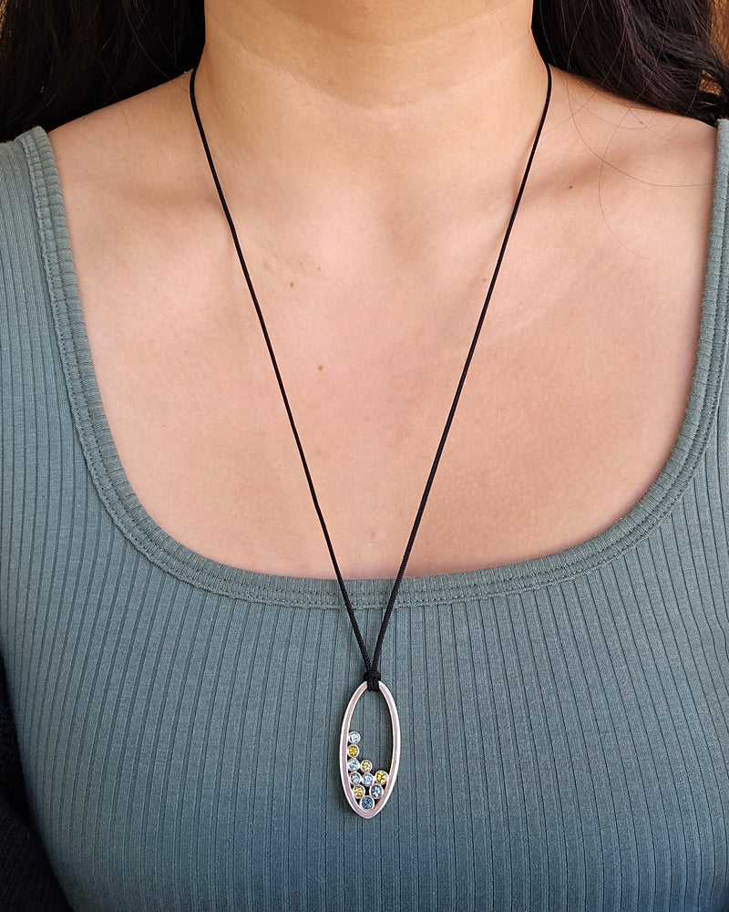 Green & Yellow Montana Sapphire Bubble Necklace - "Spring is Sprung" - Image 5