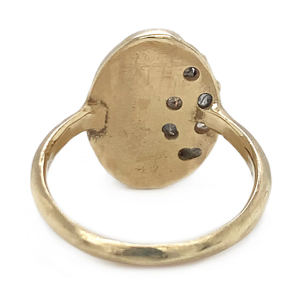Grey Marquise Diamond & Yellow Gold Ring - "Antinous" - Image 4