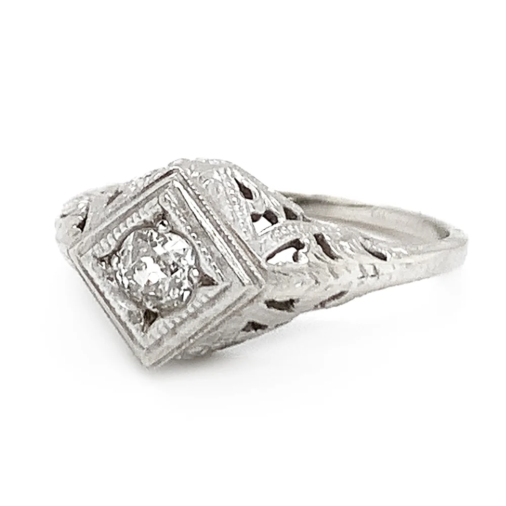 Old Miner Diamond Ring - "Kristine" - with Antique Diamond - Image 4