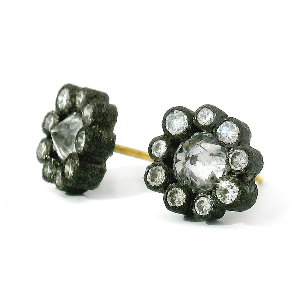 Inverted Diamond Halo Earrings -"Celestials" - Image 2