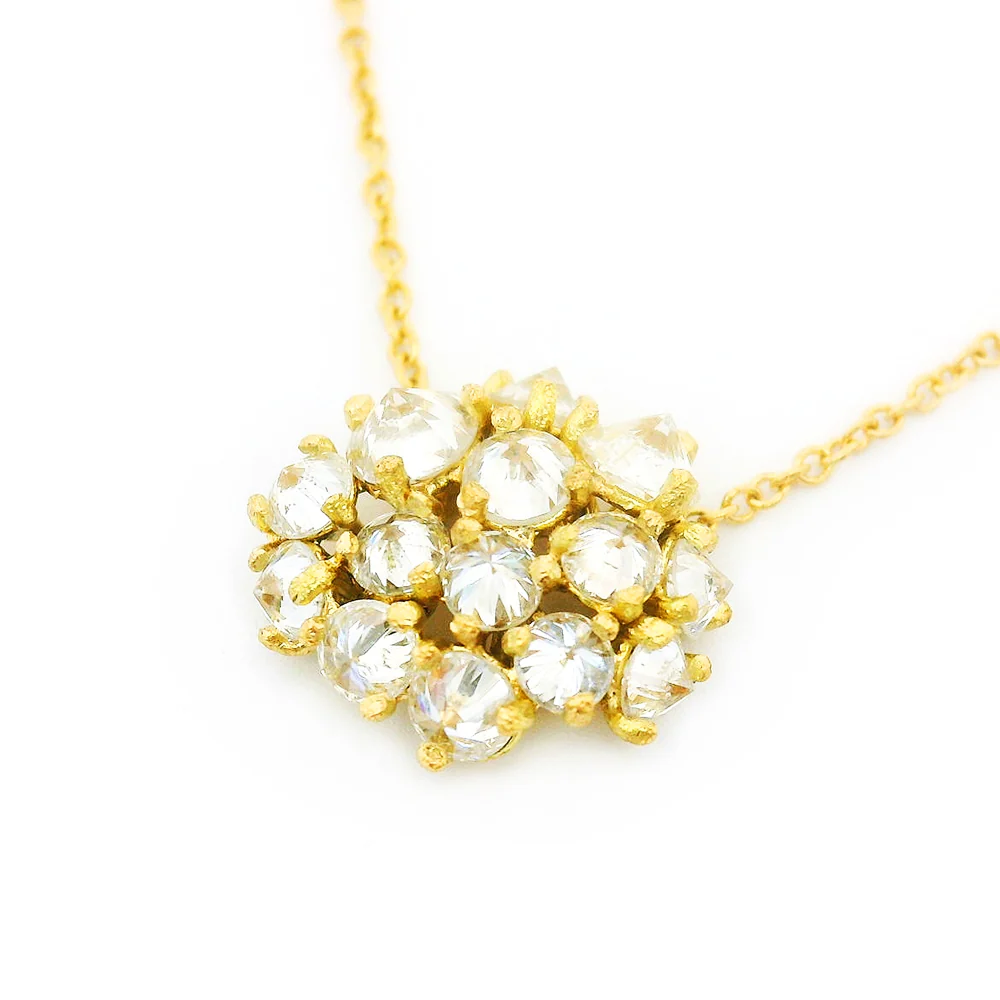Inverted Diamond & Yellow Gold Necklace - "Untamed" - Image 4