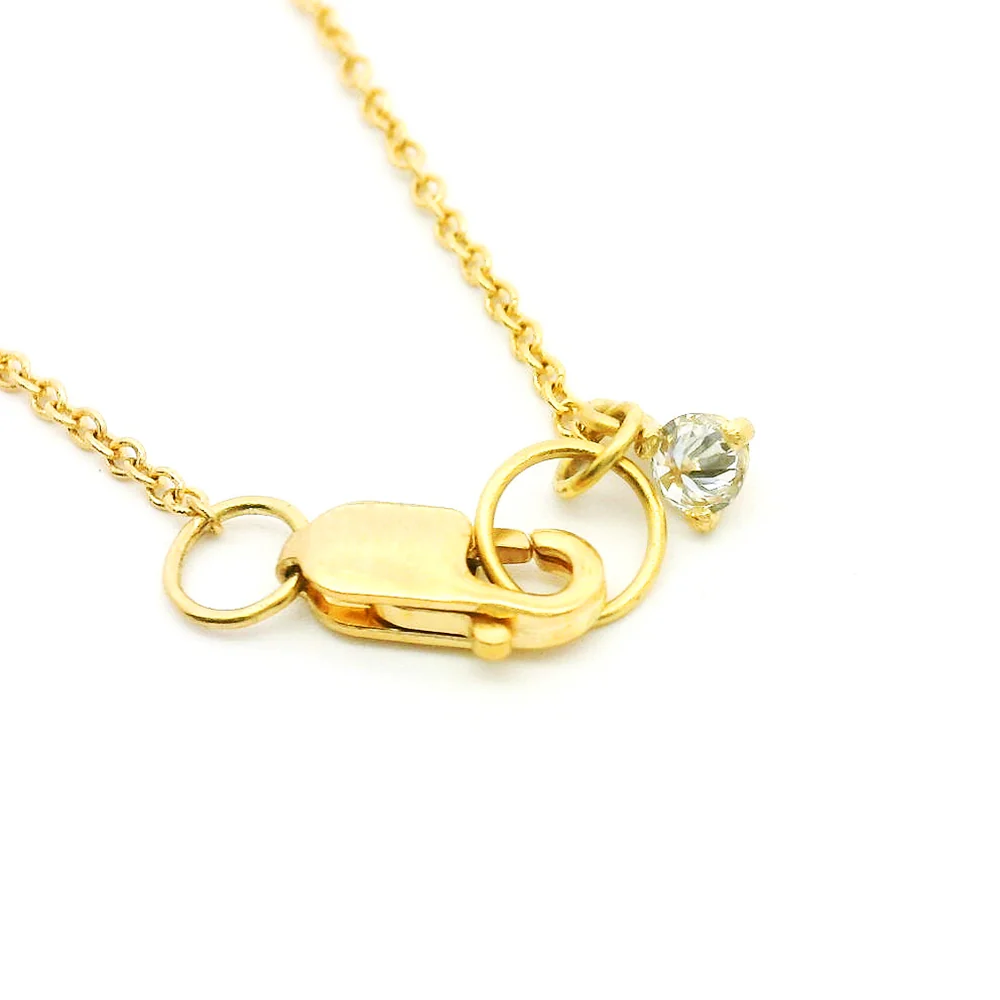 Inverted Diamond & Yellow Gold Necklace - "Untamed" - Image 5