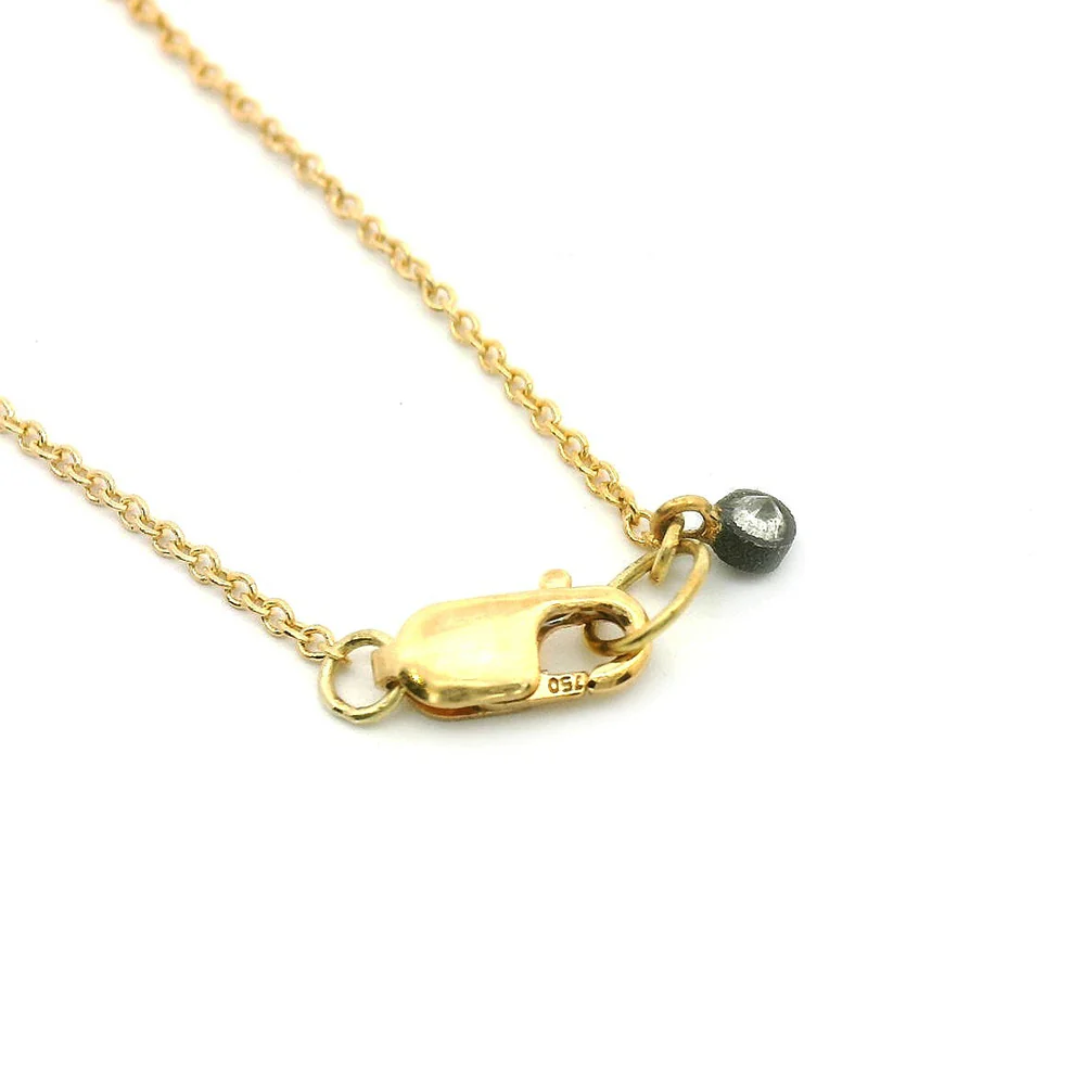Inverted Diamond & Yellow Gold Necklace - "Untamed" - Image 6