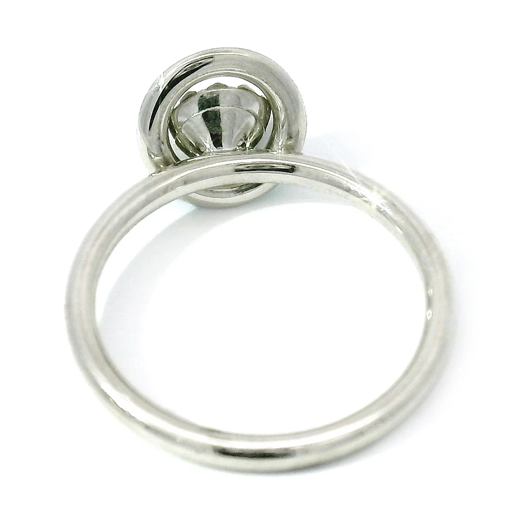 Kinetic Ceramic Halo & Diamond Ring - "Happy Aqua Green" - Image 5