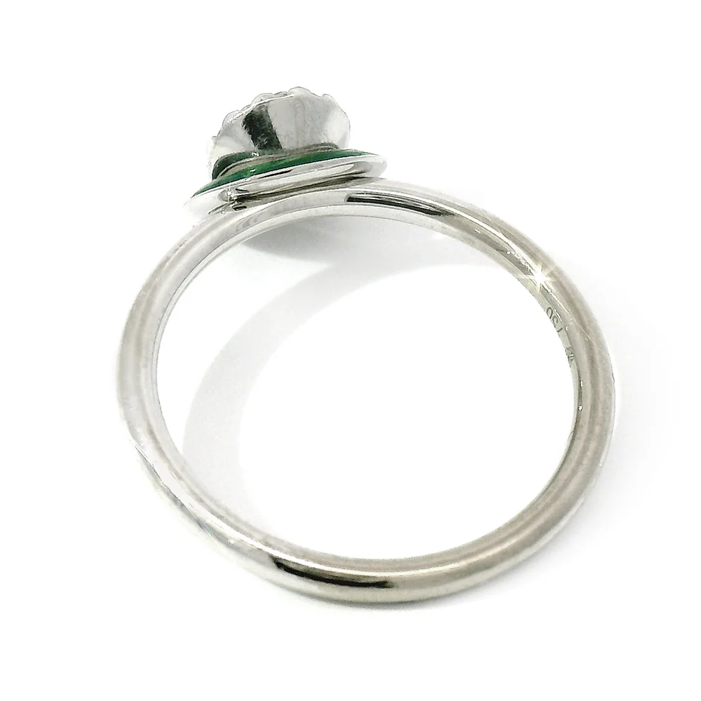 Kinetic Ceramic Halo & Diamond Ring - "Happy Dark Green" - Image 5