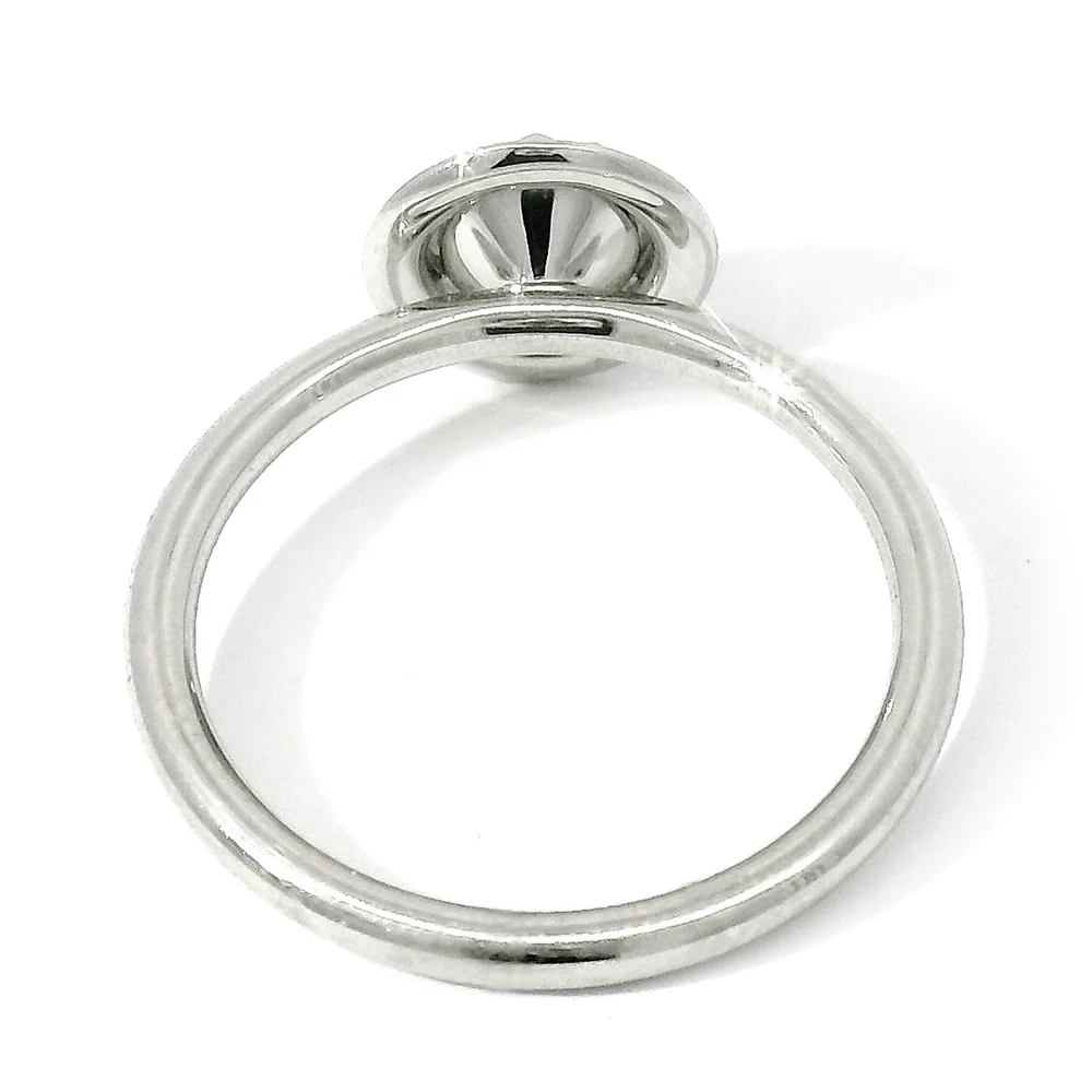 Platinum Ceramic Halo & Diamond Ring - "Happy Periwinkle Blue" - Image 4