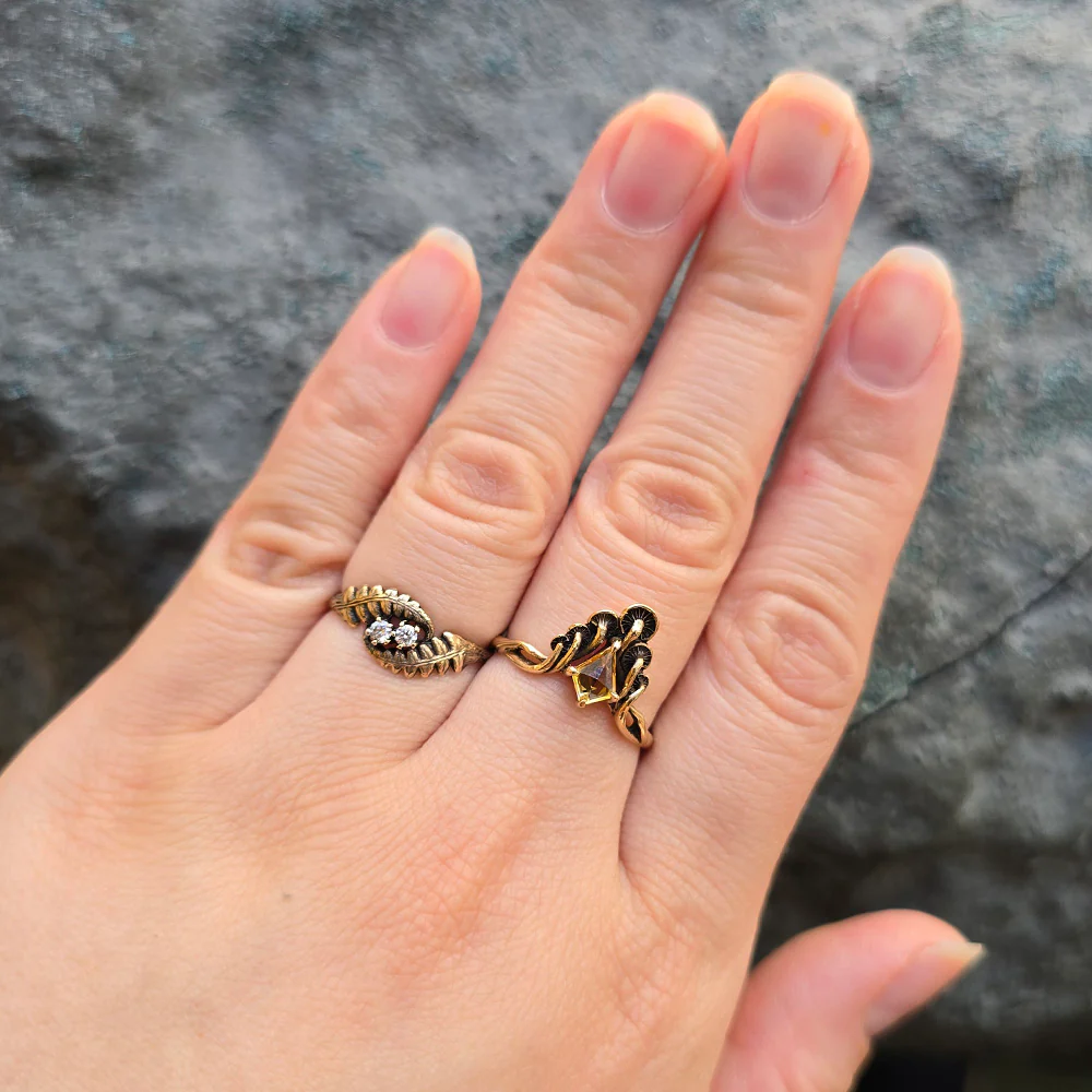Kite-Shaped Montana Sapphire Ring - "Mushroom Peak" - Image 7