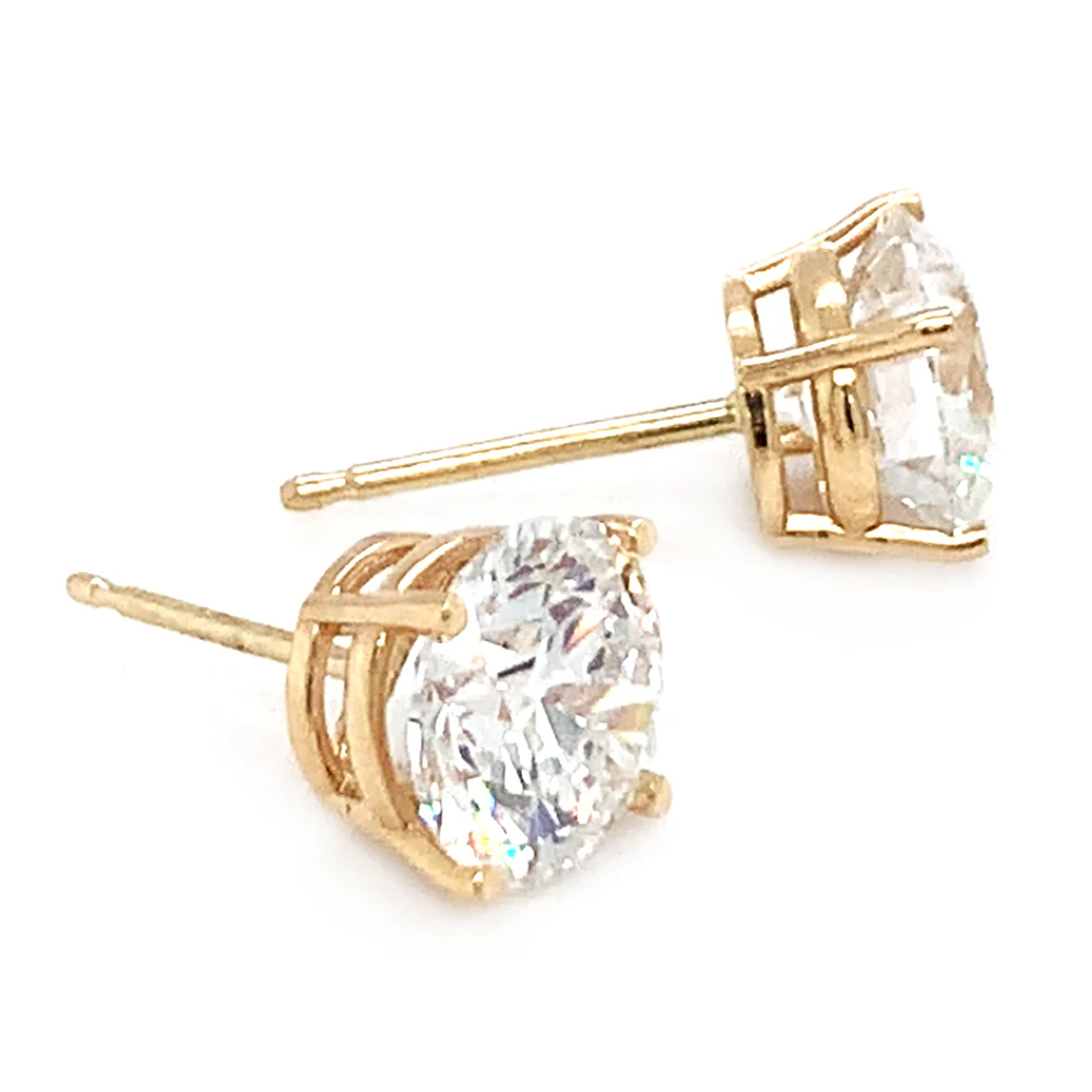 Lab Grown Diamond Stud Earrings - 4.13ctw - Image 2