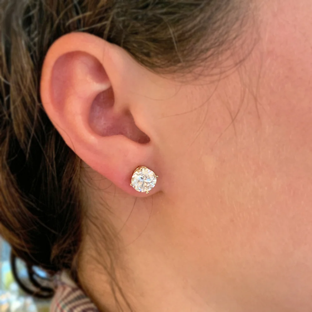 Lab Grown Diamond Stud Earrings - 4.13ctw - Image 3