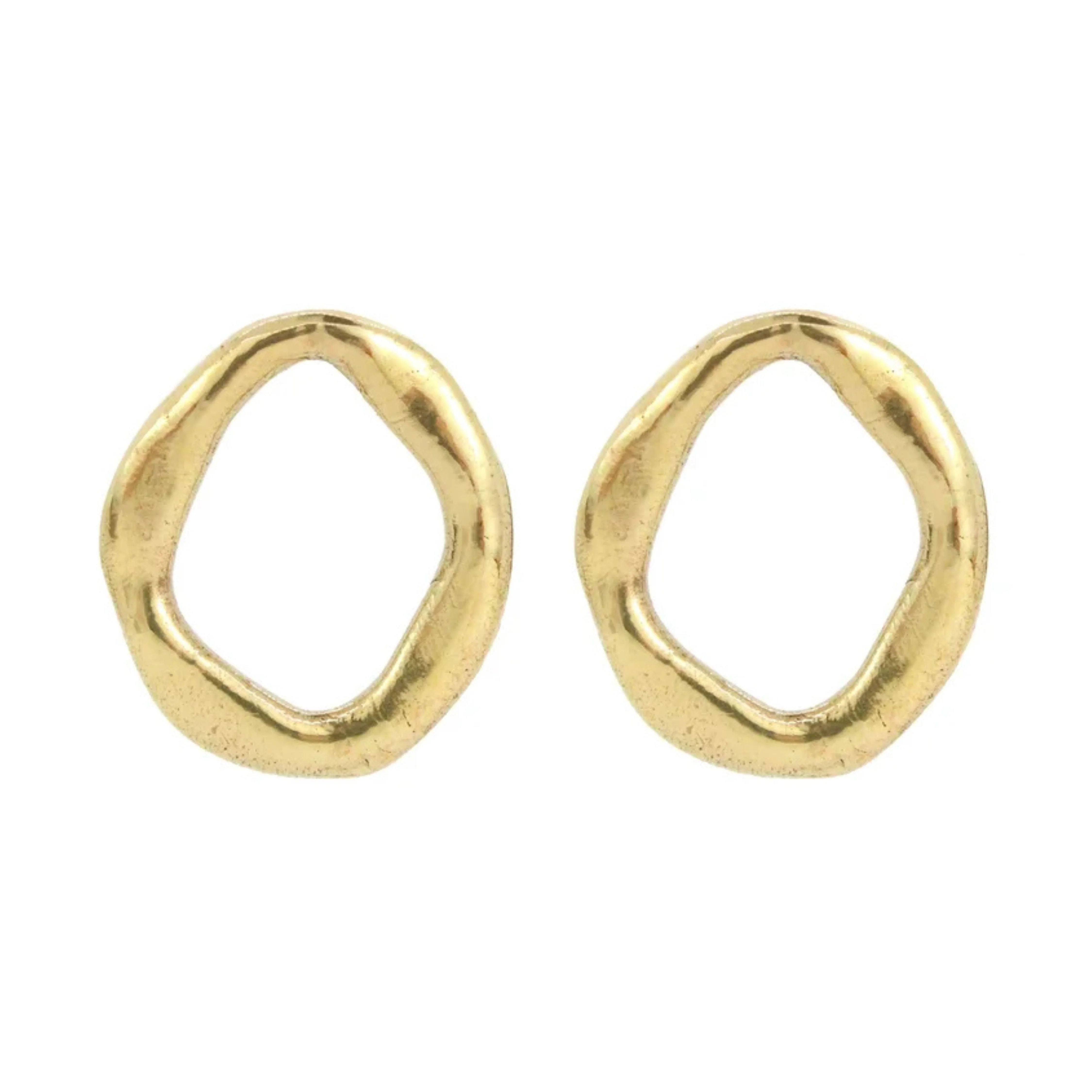 Large Bronze Stud Earrings - "Maji"