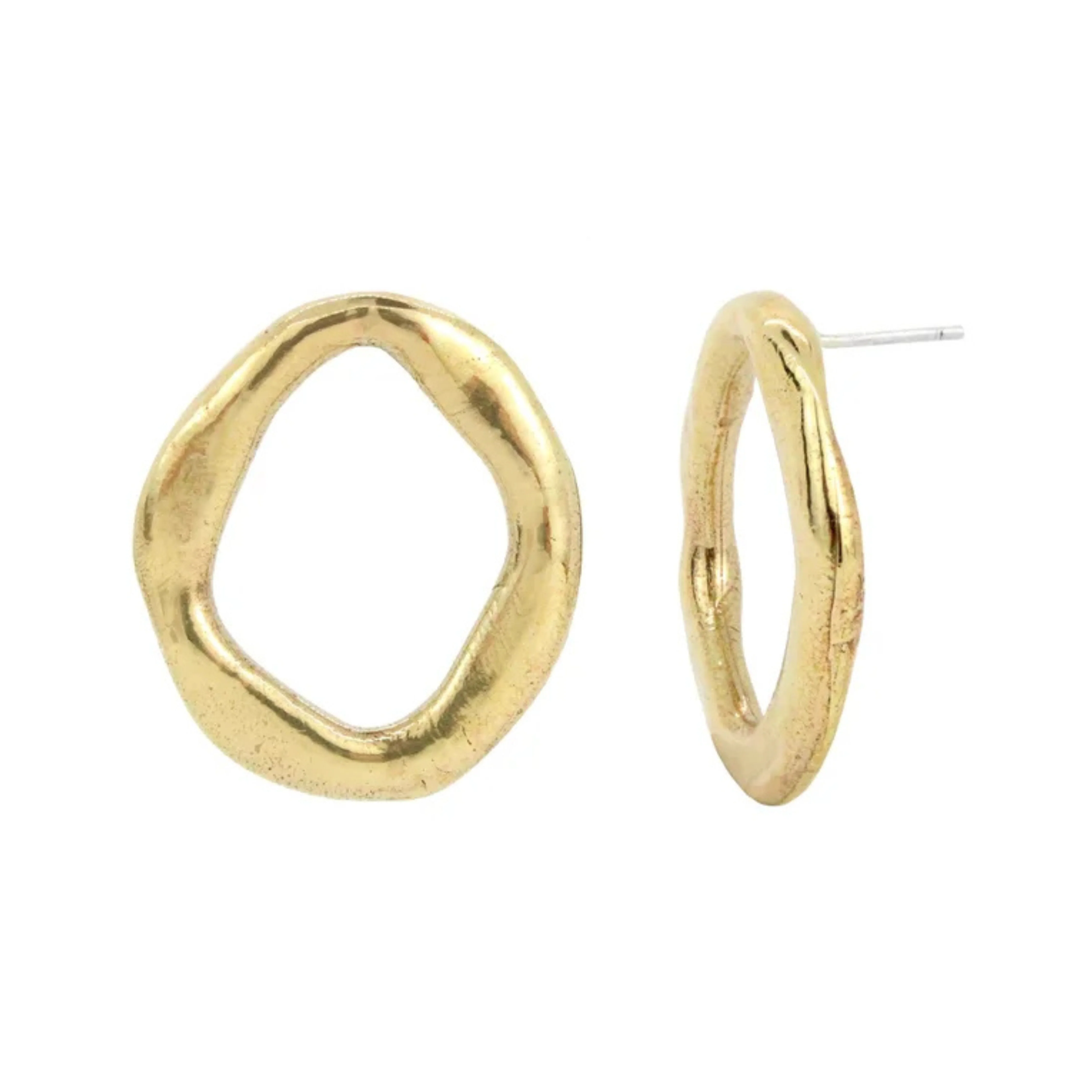 Large Bronze Stud Earrings - "Maji" - Image 3