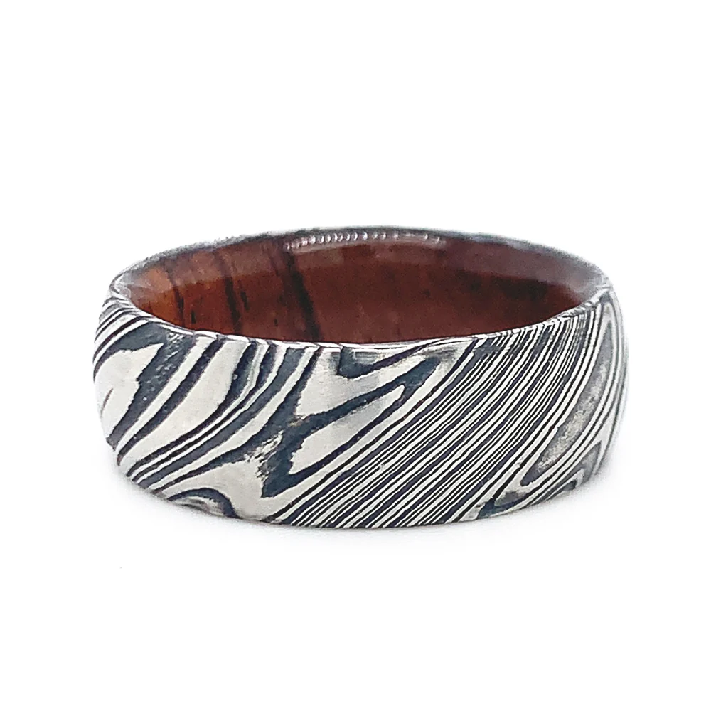 Damascus Steel and Cocobolo Wood Band