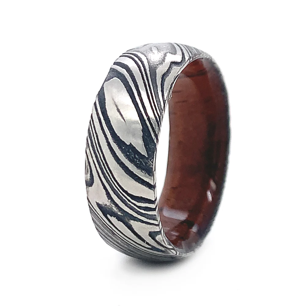 Damascus Steel and Cocobolo Wood Band - Image 2