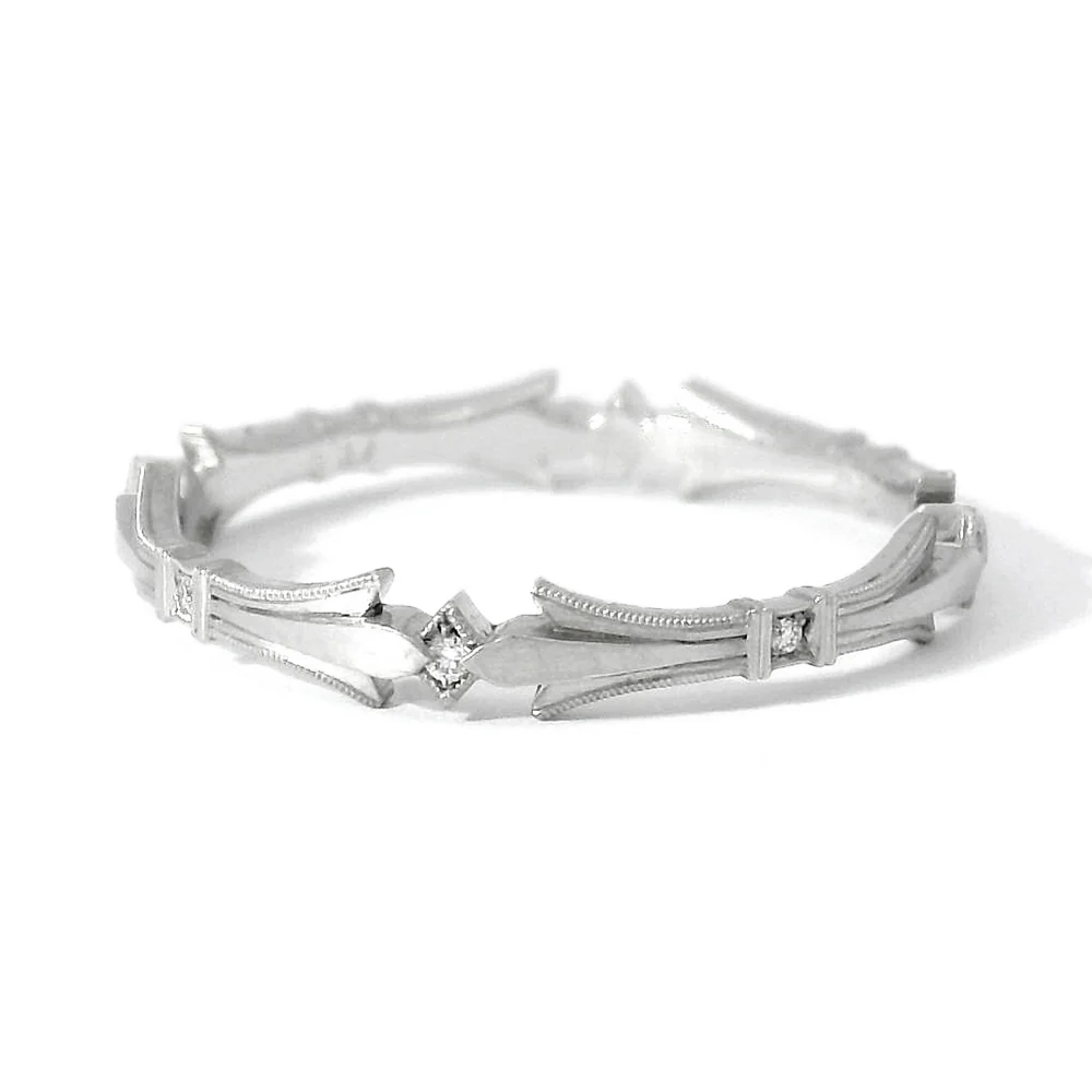 Diamond Wedding Band - "Laurel" - Image 5