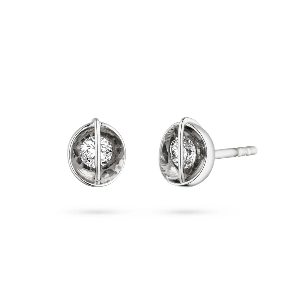 Diamond Scoop Stud Earrings - "Liberté"