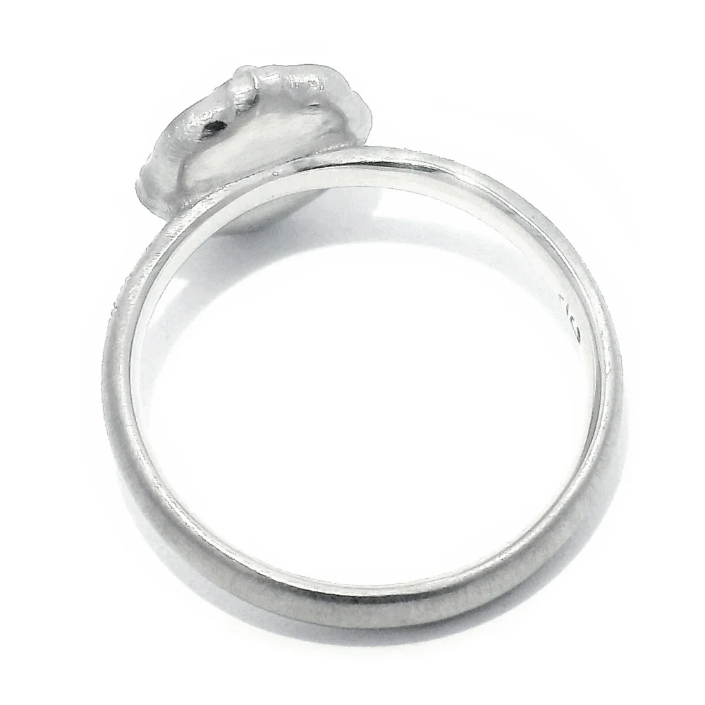 Light Blue Montana Sapphire & Platinum Ring - "Lotus Slipper" - Image 4