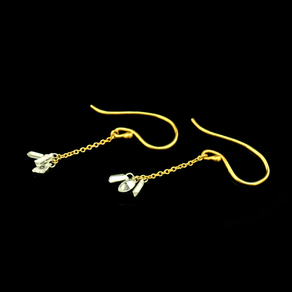 Marquise & Baguette Diamond Cluster Drop Earring - Image 2