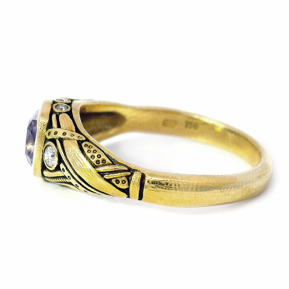 Mauve Montana Sapphire & Diamond Ring - "Reed" - Image 6