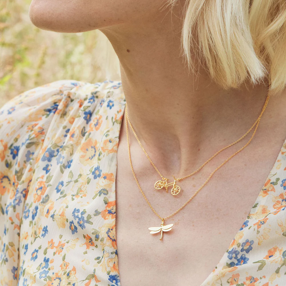 Gold Vermeil Necklace - "Dragonfly" - Image 3
