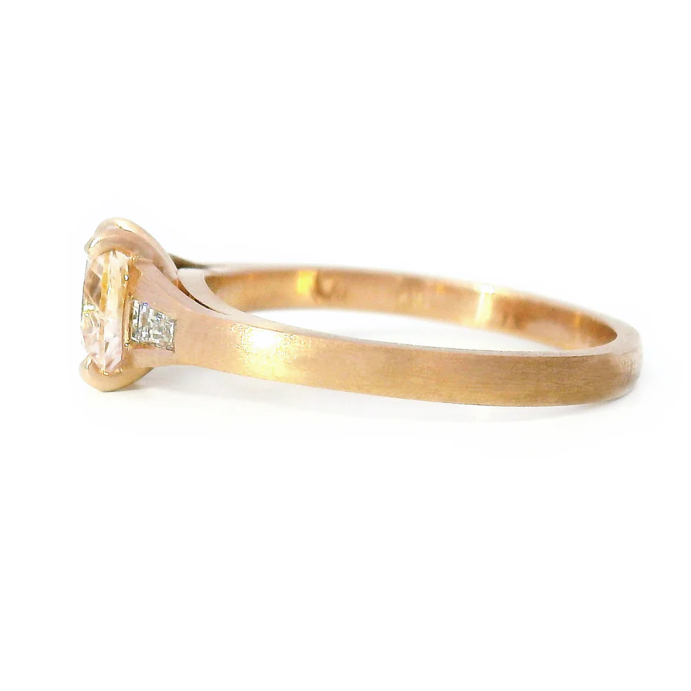 Montana Sapphire & Diamond Baguette Ring - "Prairie Thunder" - Image 3