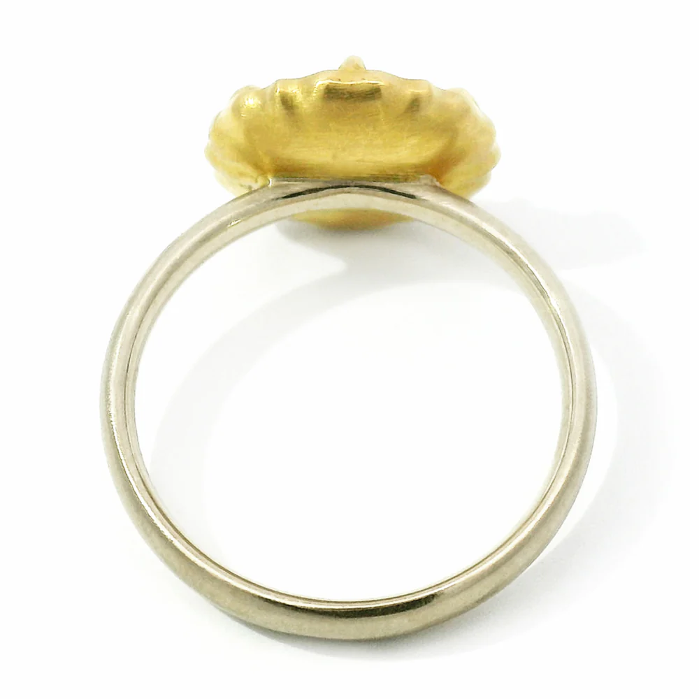 Montana Sapphire & Diamond Two-Tone Gold Engagement Ring - "Lotus Daze" - Image 6
