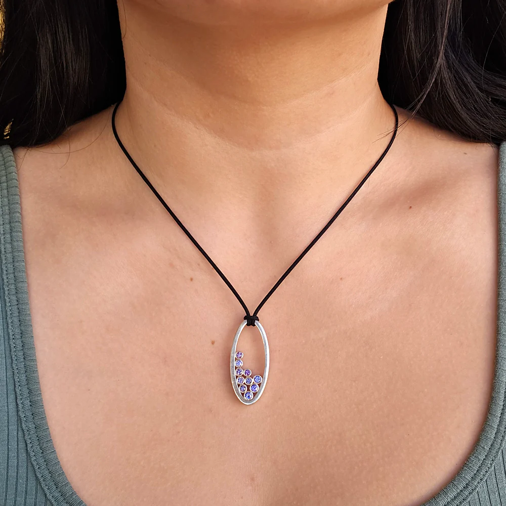 Montana Sapphire Bubble Necklace - "Pasque Violet" - Image 2