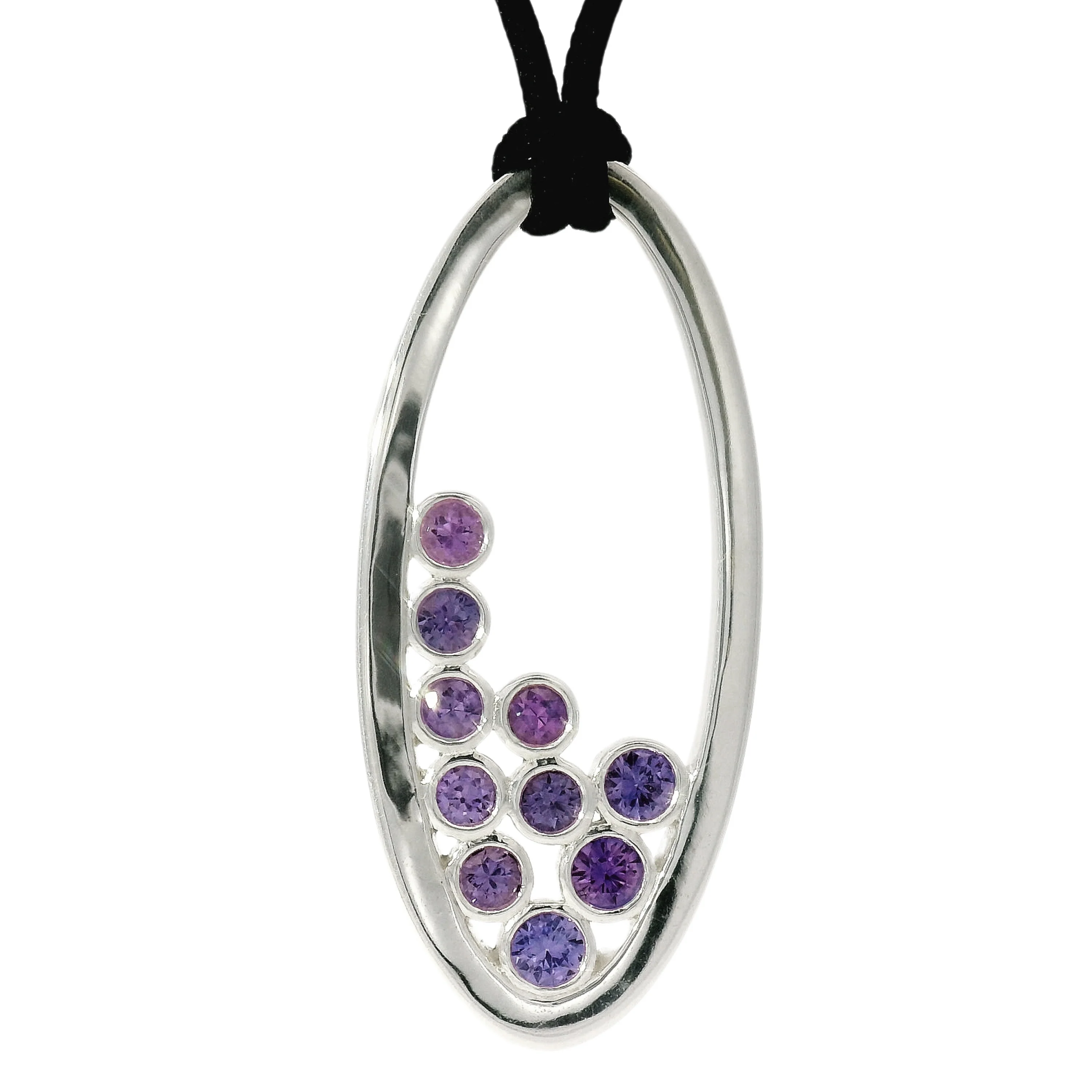 Montana Sapphire Bubble Necklace - "Pasque Violet" - Image 3