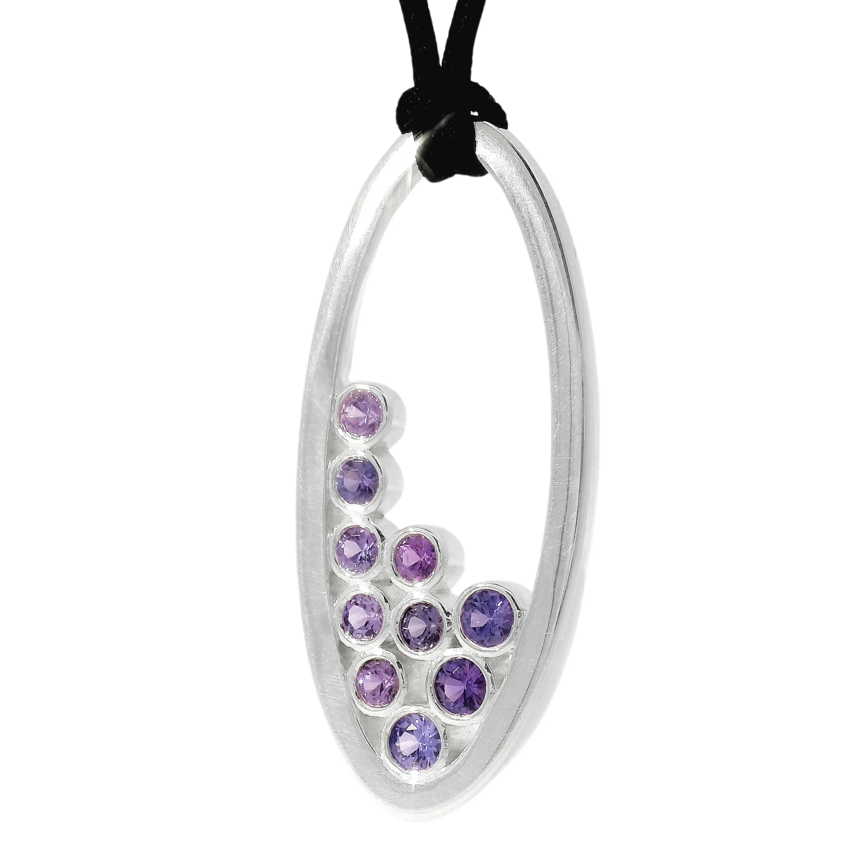 Montana Sapphire Bubble Necklace - "Pasque Violet" - Image 4