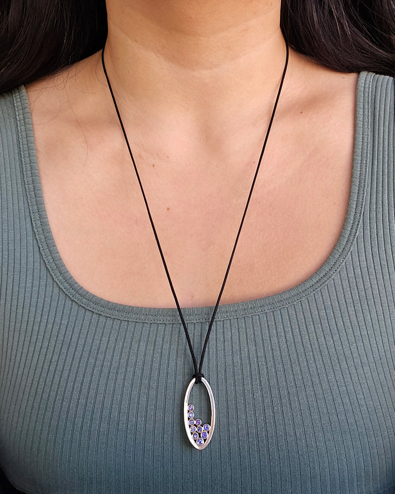 Montana Sapphire Bubble Necklace - "Pasque Violet" - Image 5