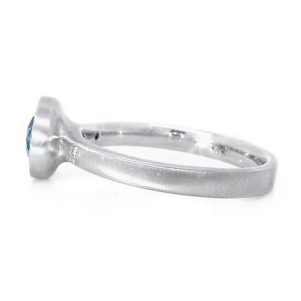 Montana Sapphire & Diamond Engagement Ring - "Etched" - Image 4