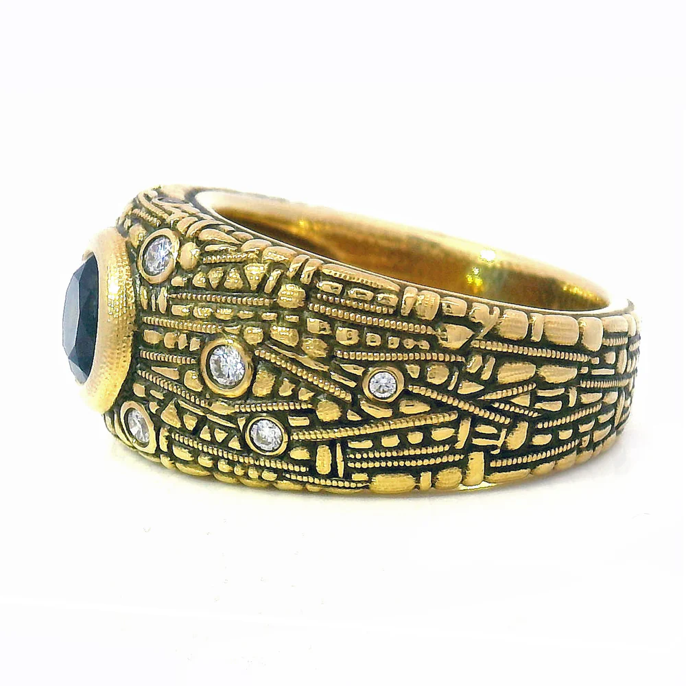 Montana Sapphire & Diamond Ring - "Starburst" - Image 4