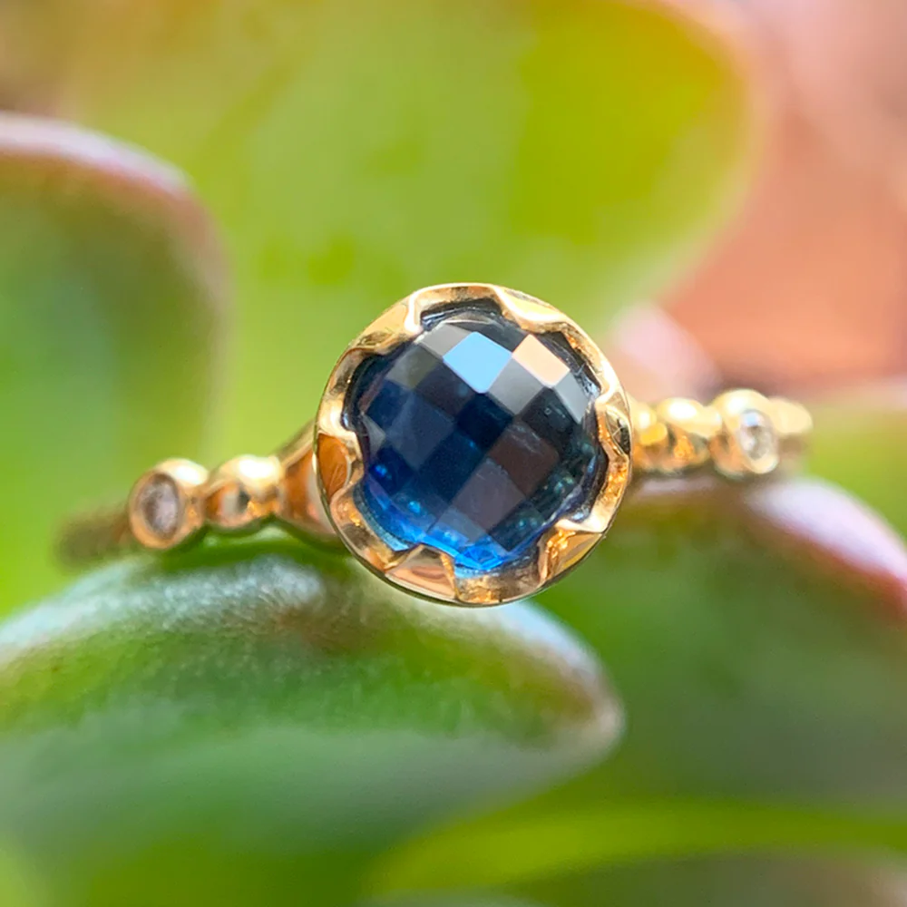 Montana Sapphire & Diamond Wishing Well Ring - "Endless Blue" - Image 2