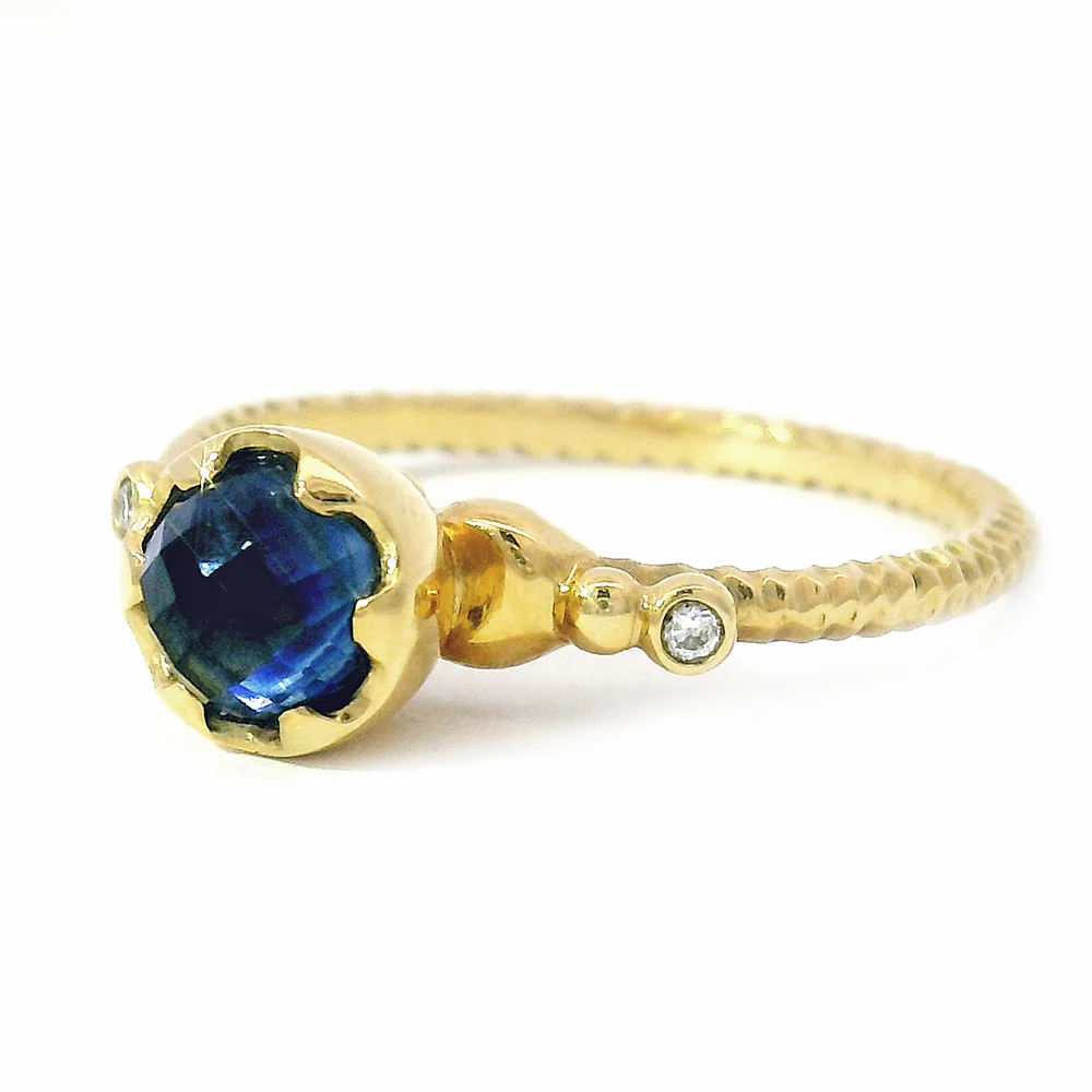 Montana Sapphire & Diamond Wishing Well Ring - "Endless Blue" - Image 3