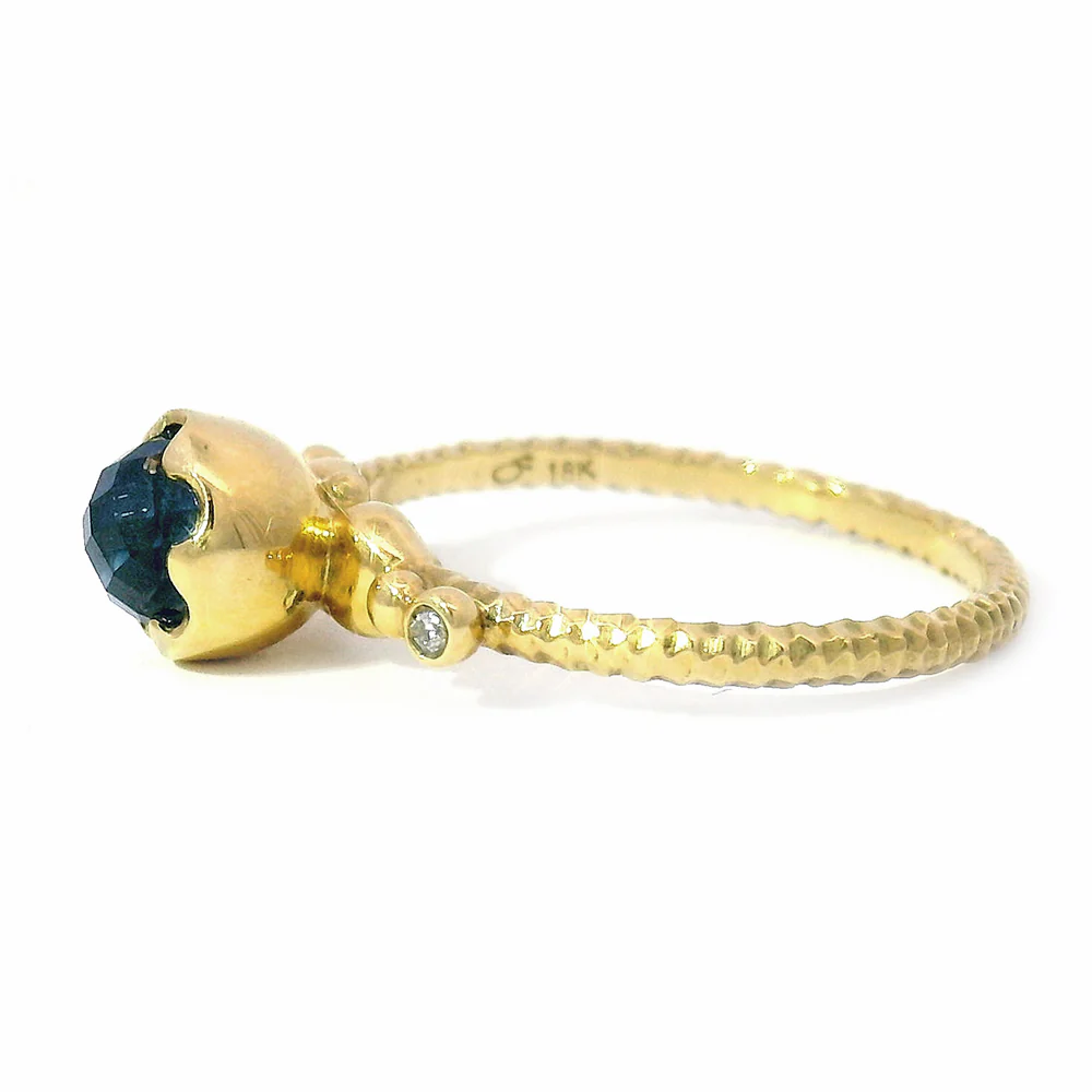 Montana Sapphire & Diamond Wishing Well Ring - "Endless Blue" - Image 4