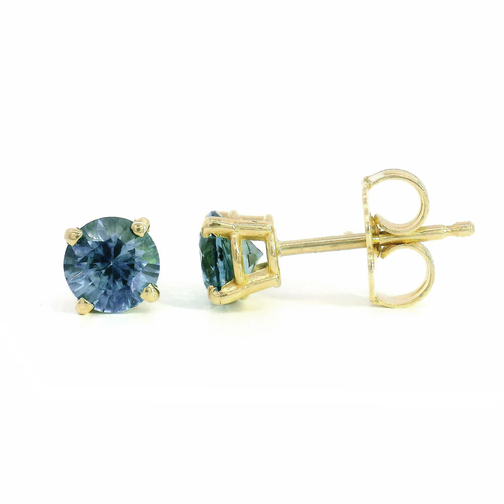 Montana Sapphire Earrings & Diamond Halo Jackets - "Stillwater" - Image 3