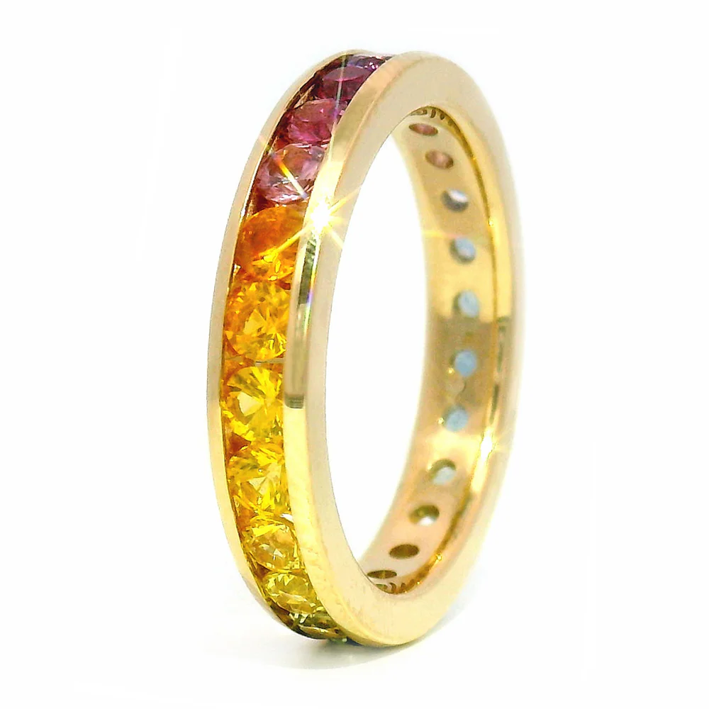 Montana Sapphire Eternity Band - "Rainbow Bright" - Image 2