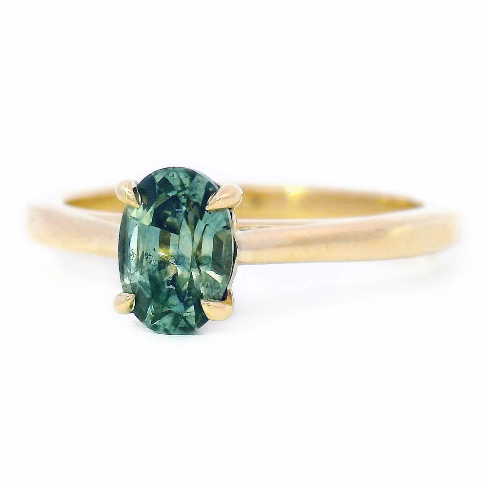 Montana Sapphire & Gold Solitaire Ring - "Flat Willow" - Image 2
