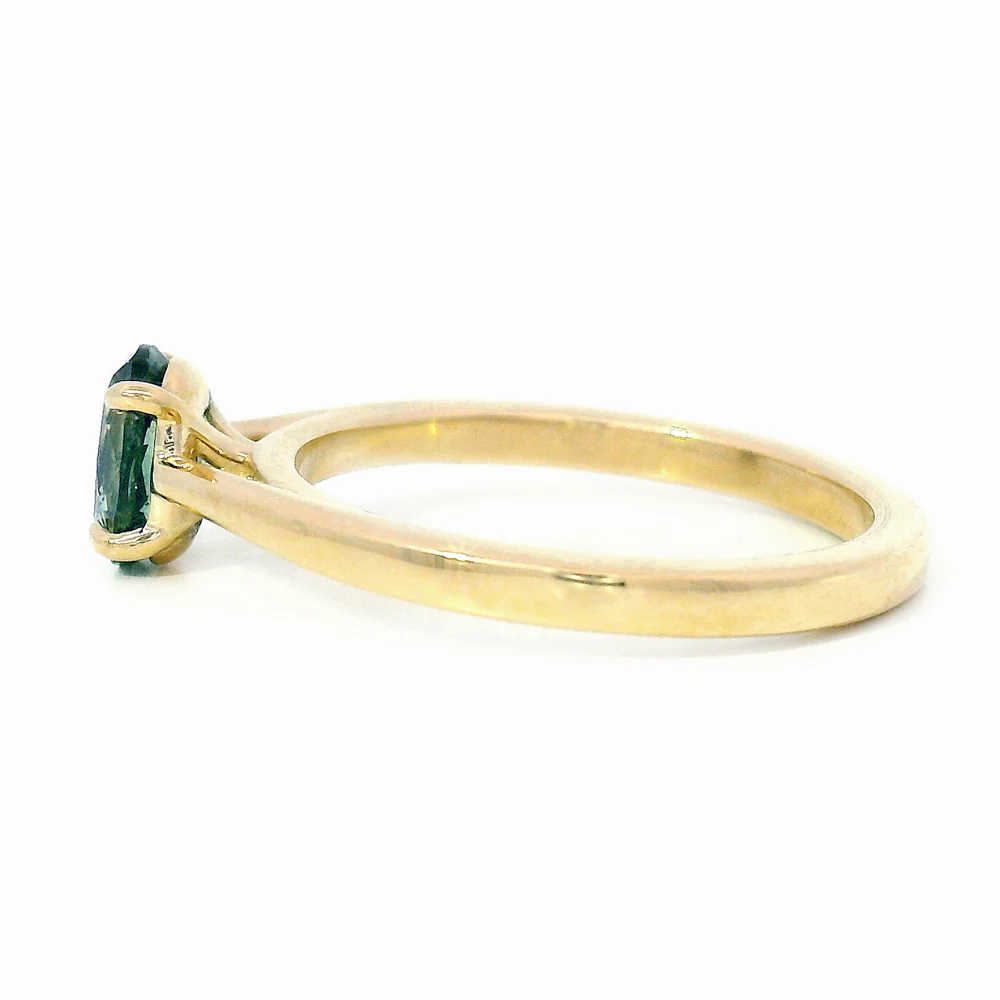Montana Sapphire & Gold Solitaire Ring - "Flat Willow" - Image 3