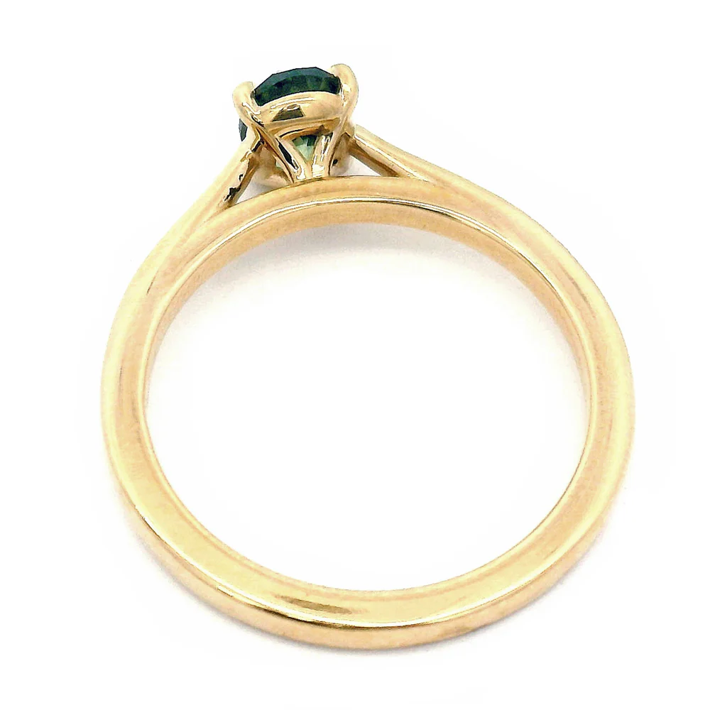 Montana Sapphire & Gold Solitaire Ring - "Flat Willow" - Image 4
