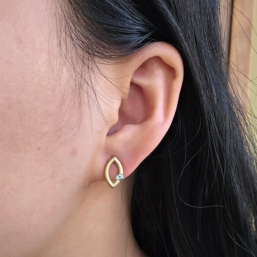 Montana Sapphire Earrings - "Mango Micro Jazz" - Image 2