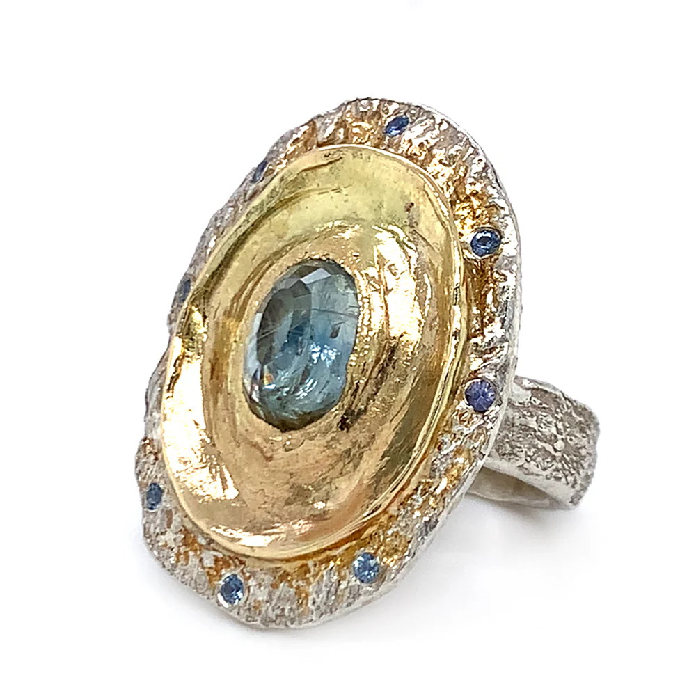 Montana Sapphire Statement Ring - "Fragmented" - Image 3