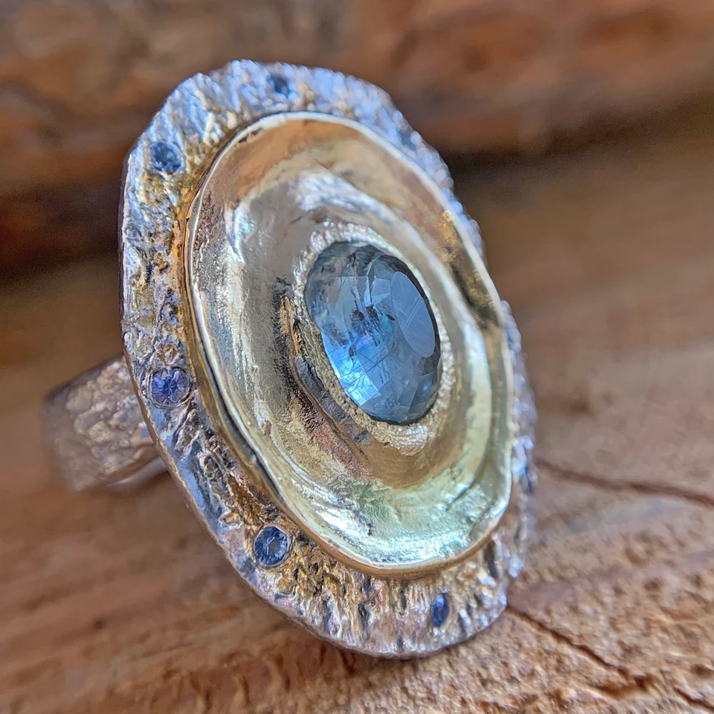 Montana Sapphire Statement Ring - "Fragmented" - Image 5