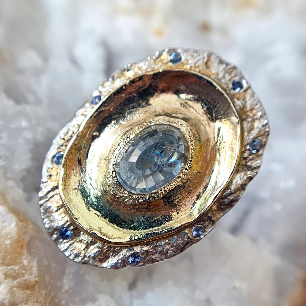Montana Sapphire Statement Ring - "Fragmented" - Image 9
