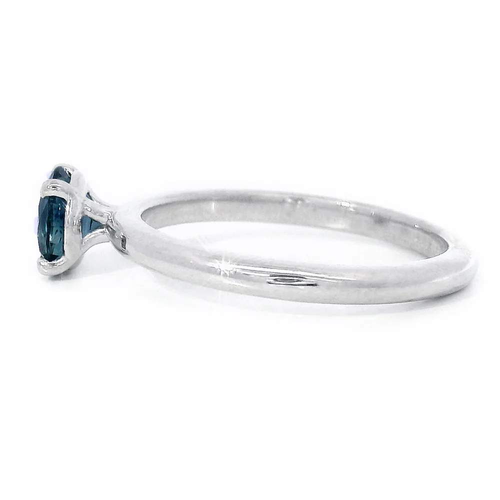 Montana Sapphire & White Gold Solitaire Ring - "Couloir" - Image 3