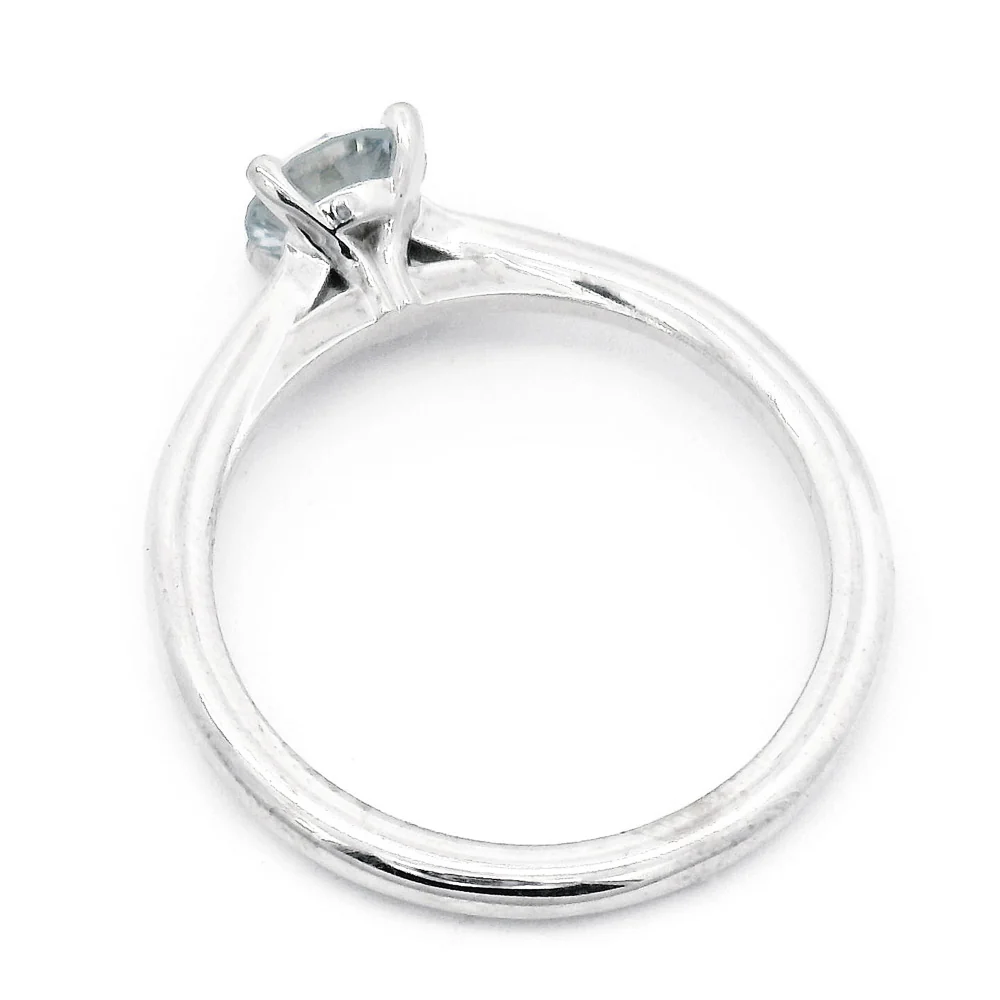 Montana Sapphire & White Gold Solitaire Ring - "Storm Castle" - Image 4
