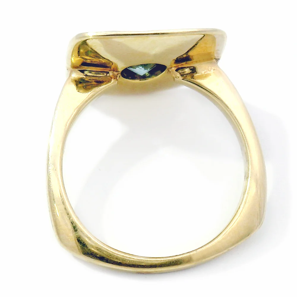 Montana Sapphire & Yellow Gold Crest Ring- "Metolius " - Image 6