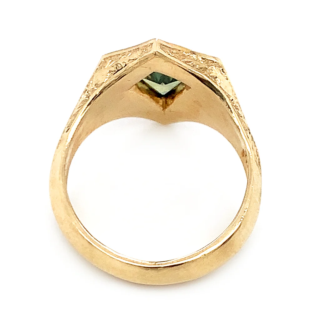Montana Sapphire & Yellow Gold Ring - "Lancebreaker Signet" - Image 7